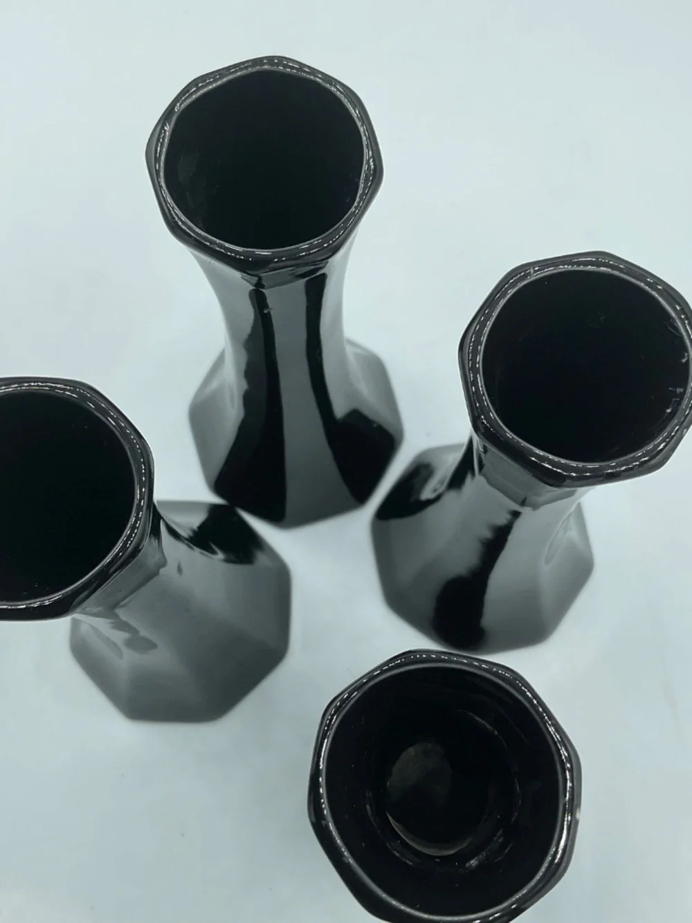 Black mini Eiffel Tower Style Bud vases Hollowick Easy Florals 6”